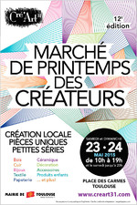 Affiche marché Cré'Art 31 printemps 2015